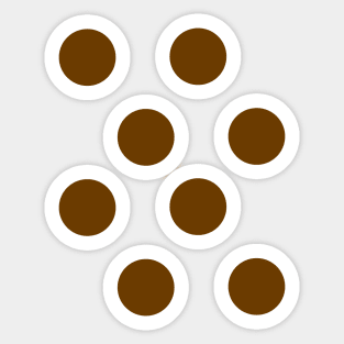 Brown on White polkadot spot dot Sticker